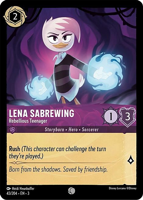 Lena Sabrewing - Rebellious Teenager Card Front