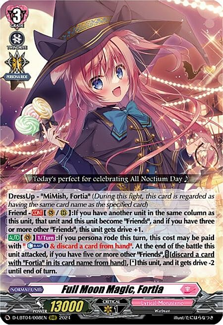 Full Moon Magic, Fortia Card Front