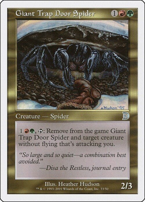 Giant Trap Door Spider Card Front