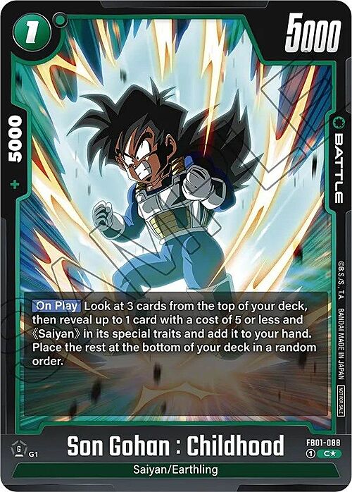 Son Gohan : Childhood Card Front