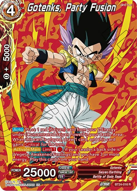 Gotenks, Party Fusion Card Front