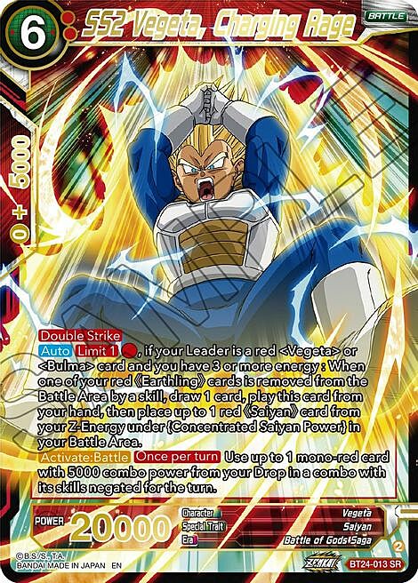 SS2 Vegeta, Charging Rage Card Front