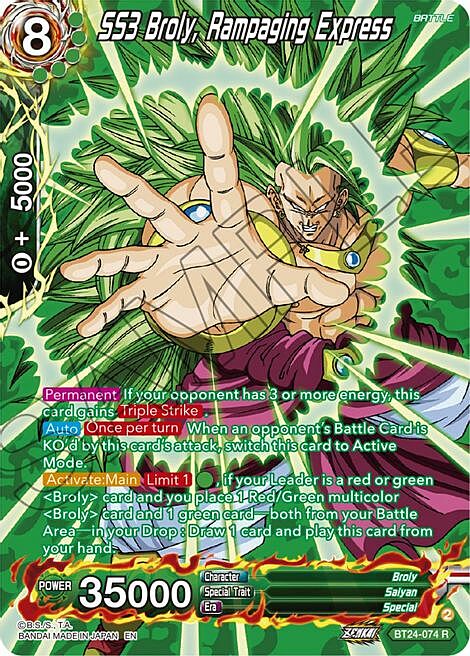 SS3 Broly, Rampaging Express Card Front