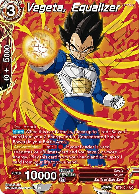 Vegeta, Equalizer Card Front