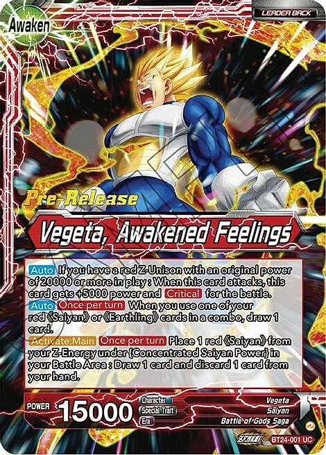 Vegeta // Vegeta, Awakened Feelings Card Front