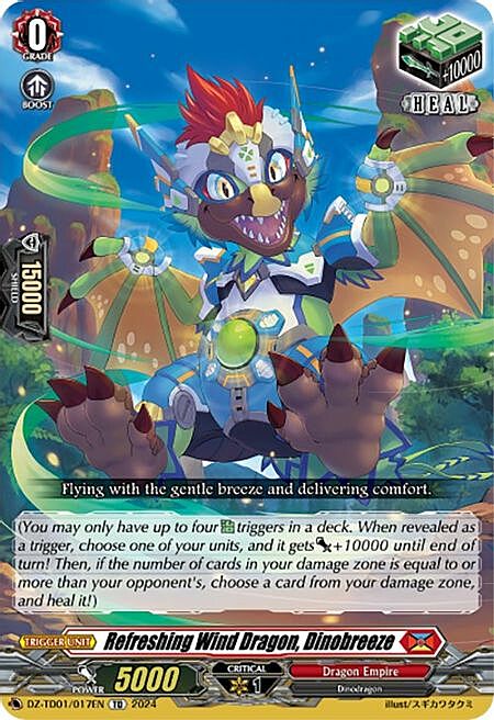 Refreshing Wind Dragon, Dinobreeze Card Front