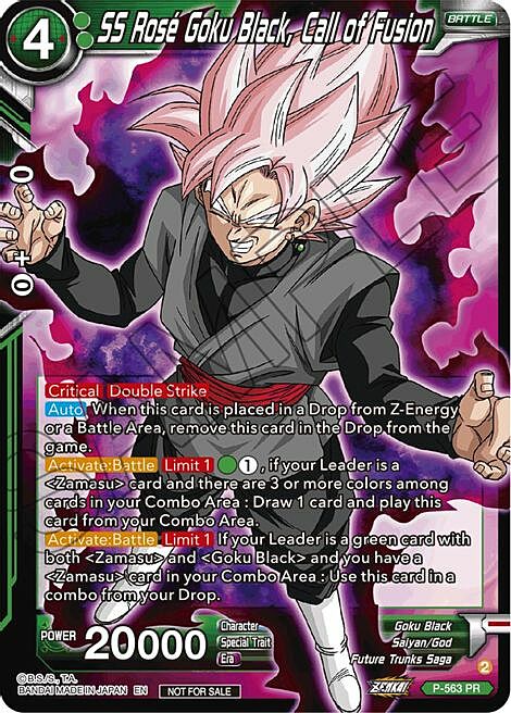 SS Rose Goku Black, Call of Fusion Card Front