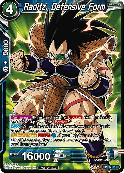 Raditz, Defensive Form Card Front