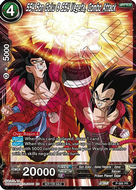 SS4 Son Goku & SS4 Vegeta, Combo Attack Card Front