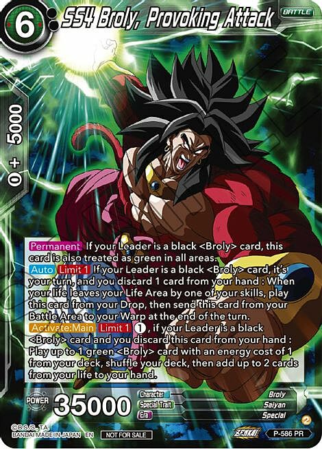 SS4 Broly, Provoking Attack Card Front