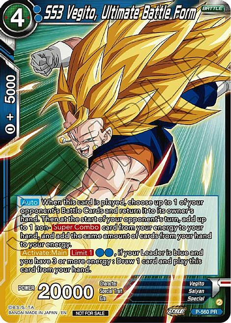 SS3 Vegito, Ultimate Battle Form Card Front