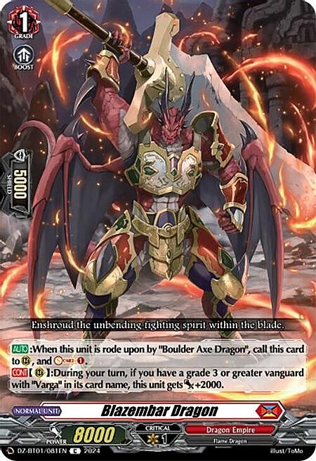 Blazembar Dragon Card Front