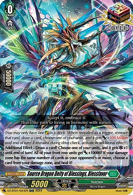 Source Dragon Deity of Blessings, Blessfavor Card Front