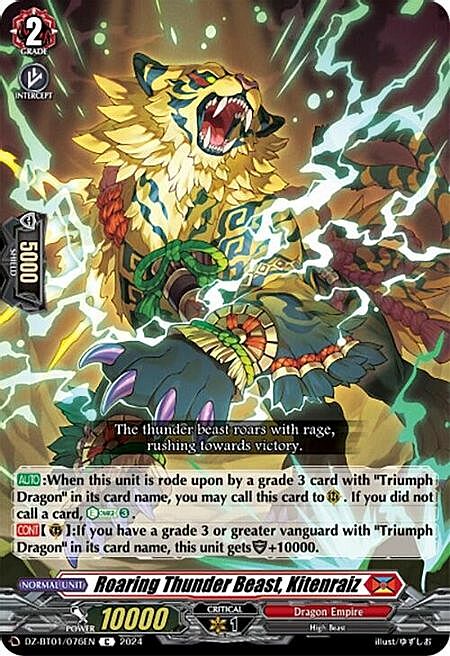 Roaring Thunder Beast, Kitenraiz Card Front