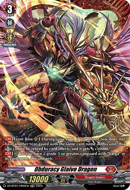 Obduracy Glaive Dragon Card Front