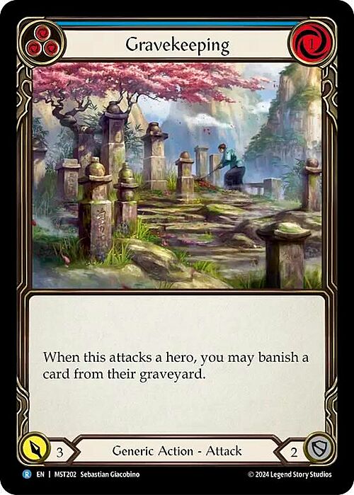 Gravekeeping - Blue Card Front