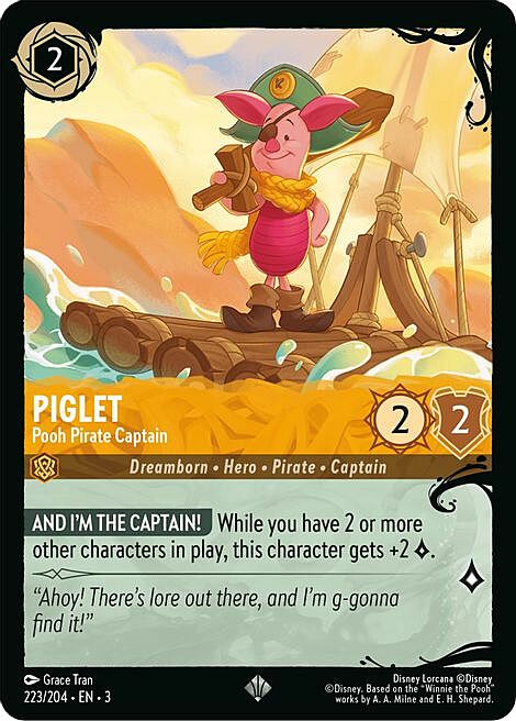 Piglet - Pooh Pirate Captain Card Front