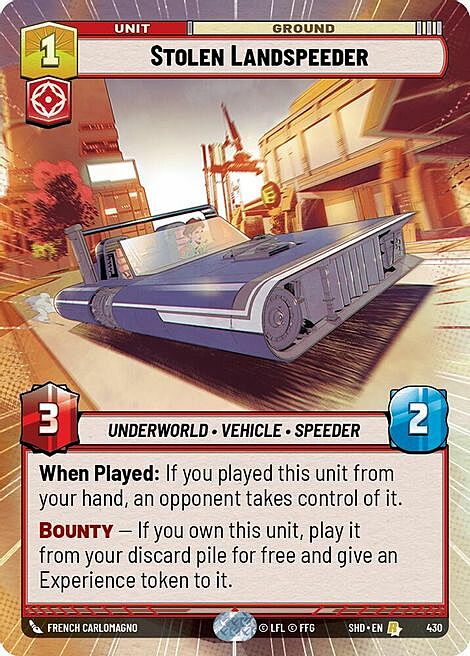 Stolen Landspeeder Card Front