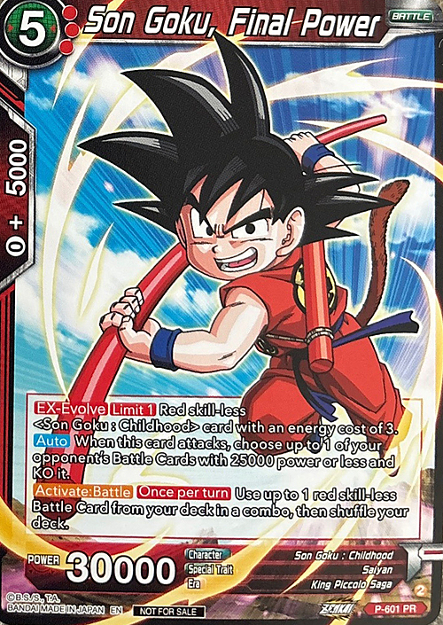 Son Goku, Final Power Card Front