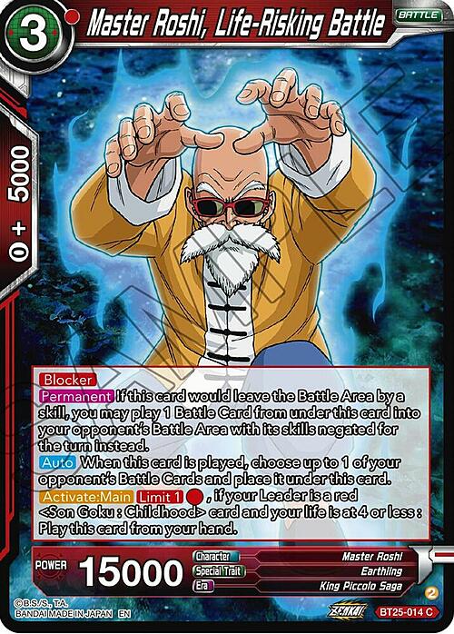 Master Roshi, Life-Risking Battle Card Front