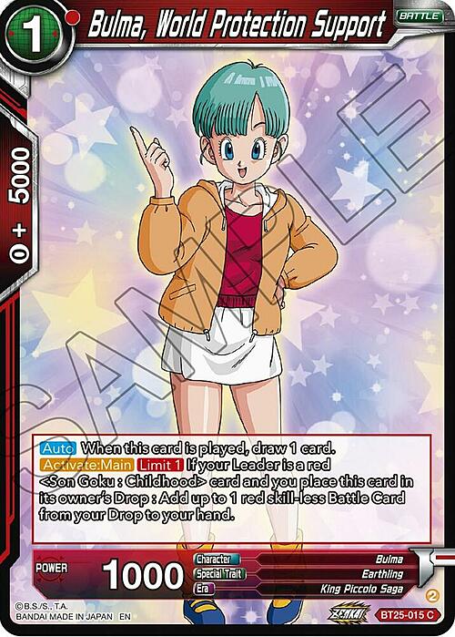 Bulma, World Protection Support Card Front