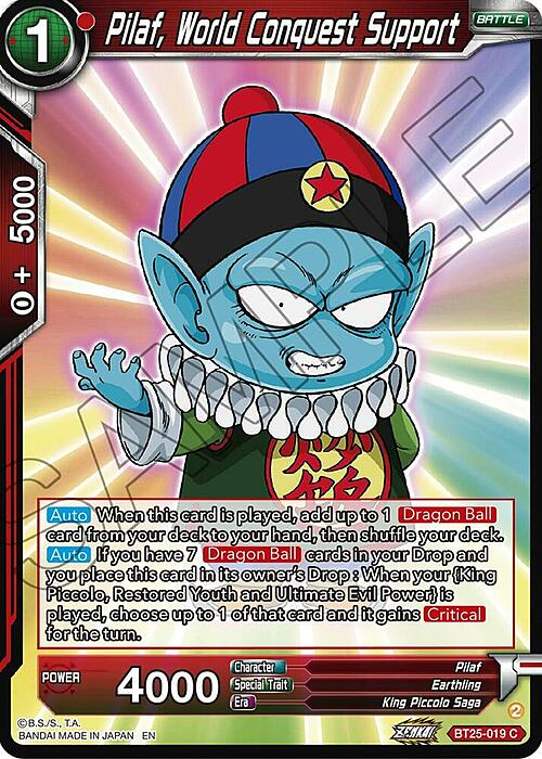 Pilaf, World Conquest Support Card Front