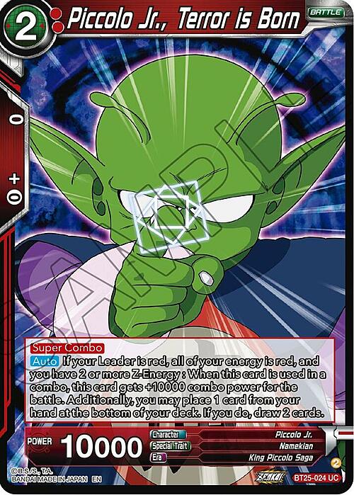 Piccolo Jr., Terror is Born Card Front