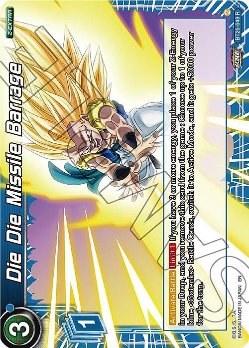 Die Die Missile Barrage Card Front