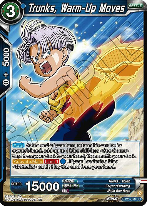 Trunks, Warm-Up Moves Card Front