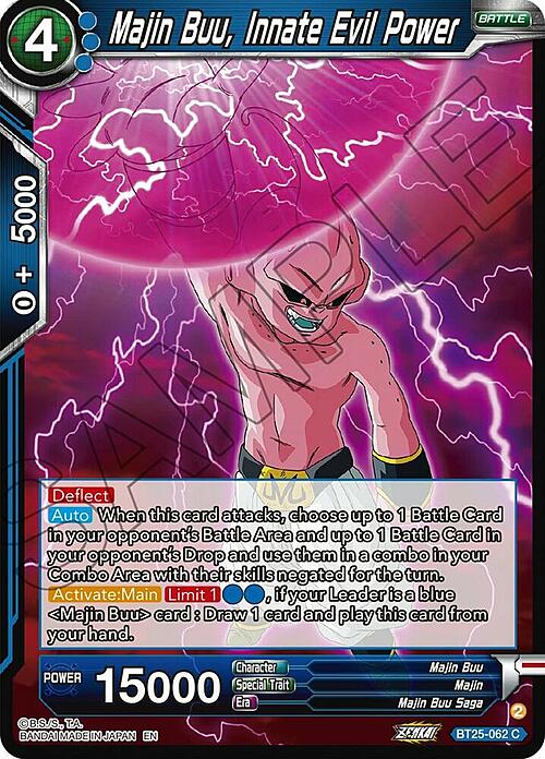 Majin Buu, Innate Evil Power Card Front