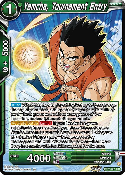 Yamcha, Tournament Entry Card Front