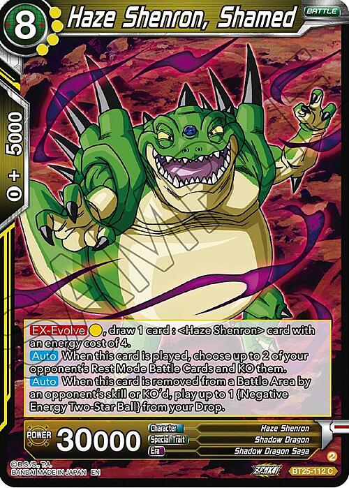 Haze Shenron, Shamed Card Front