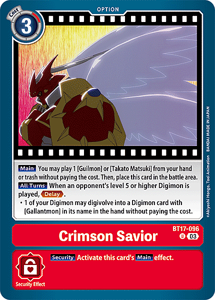 Crimson Savior Card Front