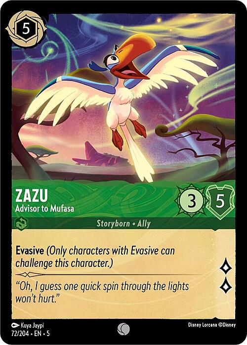 Zazu - Advisor to Mufasa Card Front