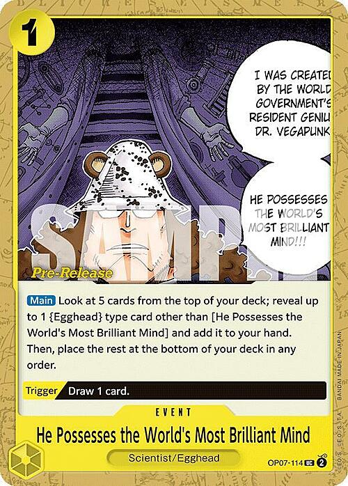 He Possesses the World's Most Brilliant Mind Card Front