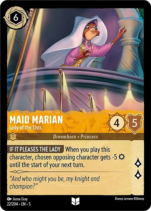 Maid Marian - Lady of the Lists Card Front