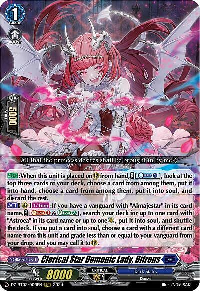 Clerical Star Demonic Lady, Bifrons Card Front