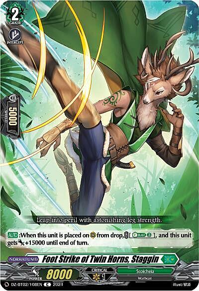 Foot Strike of Twin Horns, Staggin Card Front