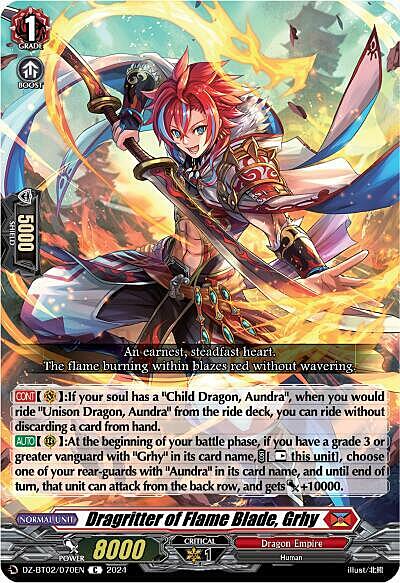 Dragritter of Flame Blade, Grhy Card Front