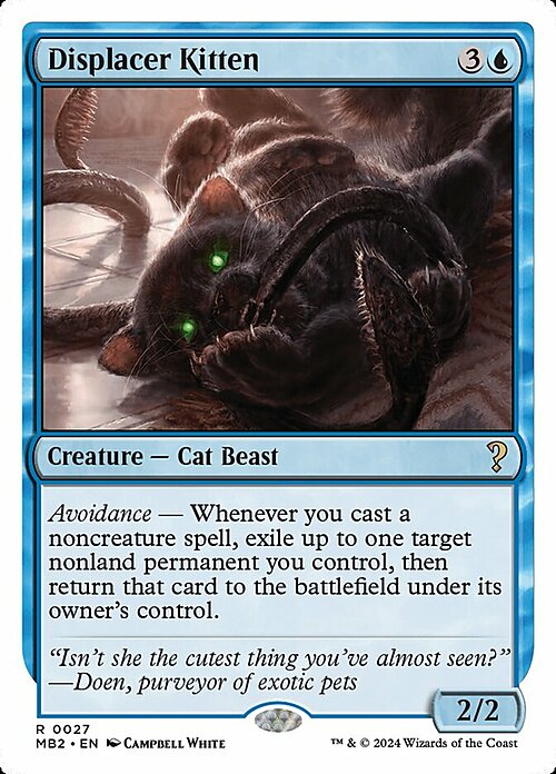 Displacer Kitten Card Front