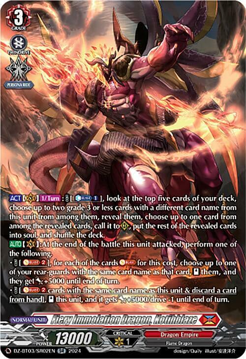 Fiery Immolation Dragon, Kotihblaze Card Front