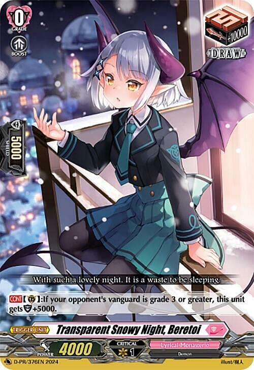 Transparent Snowy Night, Beretoi Card Front