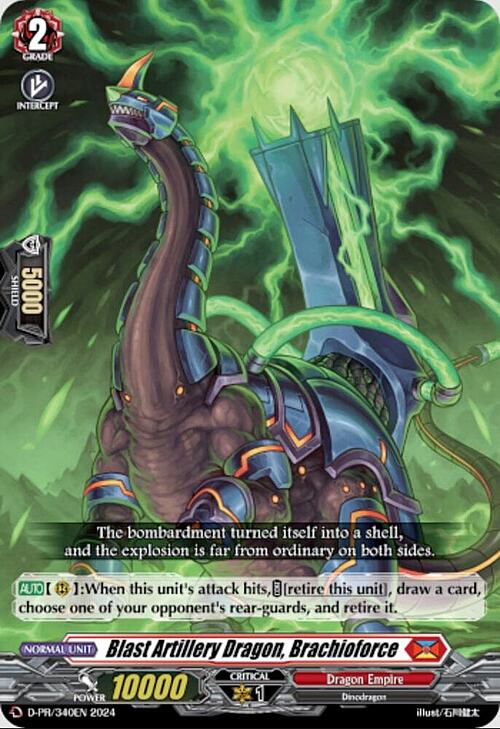 Blast Artillery Dragon, Brachioforce Card Front