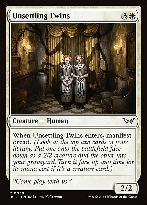 Unsettling Twins Card Front