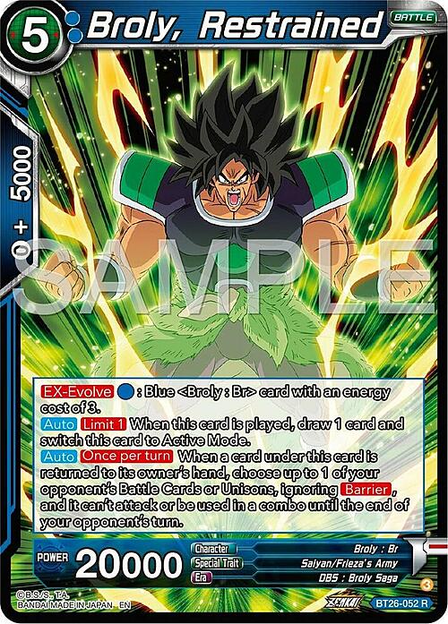 Broly, Restrained Card Front