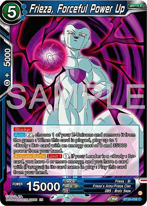 Frieza, Forceful Power Up Card Front