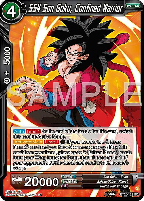 SS4 Son Goku, Confined Warrior Card Front