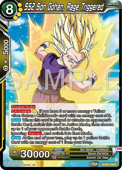 SS2 Son Gohan, Rage Triggered Card Front