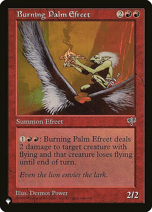 Burning Palm Efreet Card Front