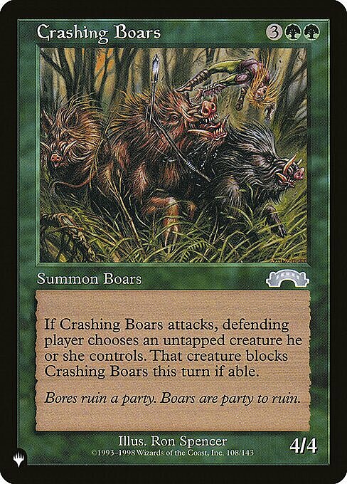 Crashing Boars Card Front